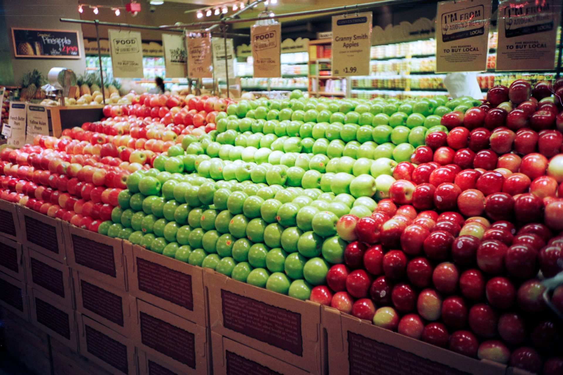 Colorful display of apples